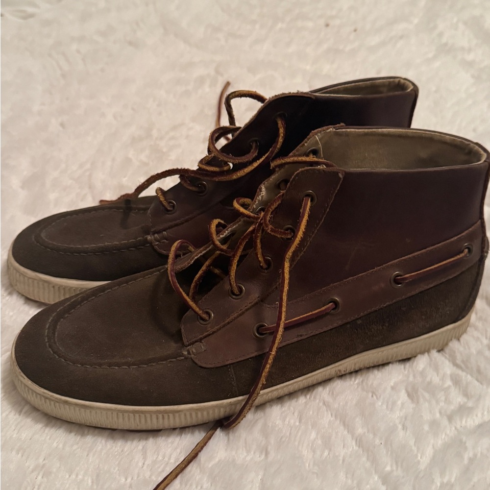 Polo Men’s Brown High Top Leather Boots. Size 10.5 - Picture 2 of 2